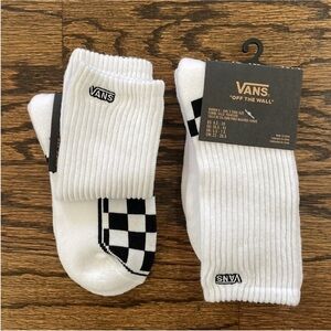 Vans Off The Wall Crew Socks Checkered Board 2 Pairs Womens 6.5-10
